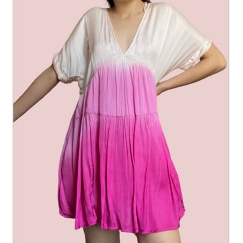 Pink free people dress in silk ombré
